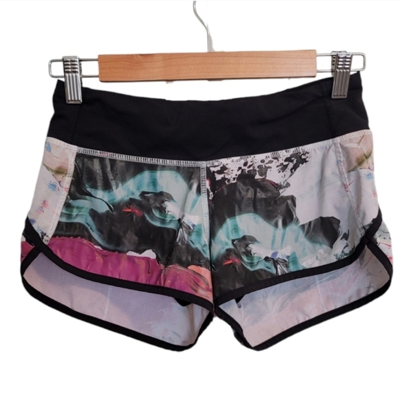 Lululemon Run Speed Shorts *4-way Stretch in Pigment Wave Multi / Black - Picture 7 of 13